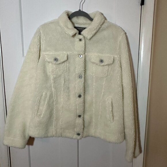 TORRID Trucker Jacket - Faux Shearling White Size 2XL - Picture 5 of 12